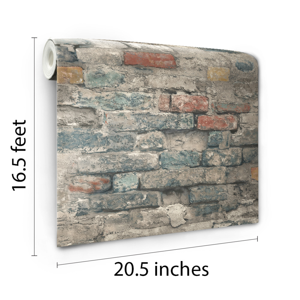 Roommates by York RMK11080WP Brick Alley Peel & Stick Wallpaper